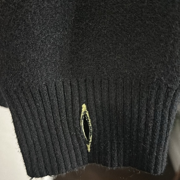 ONE TEASPOON BLACK SWIRL VORTEX JUMPER SWEATER Black &Tan with Thumb holes Sz XL - Picture 7 of 14